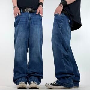 Vintage y2k baggy bootcut grunge skater archive faded stonewash jeans